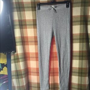 Gray Ribbed Leggings